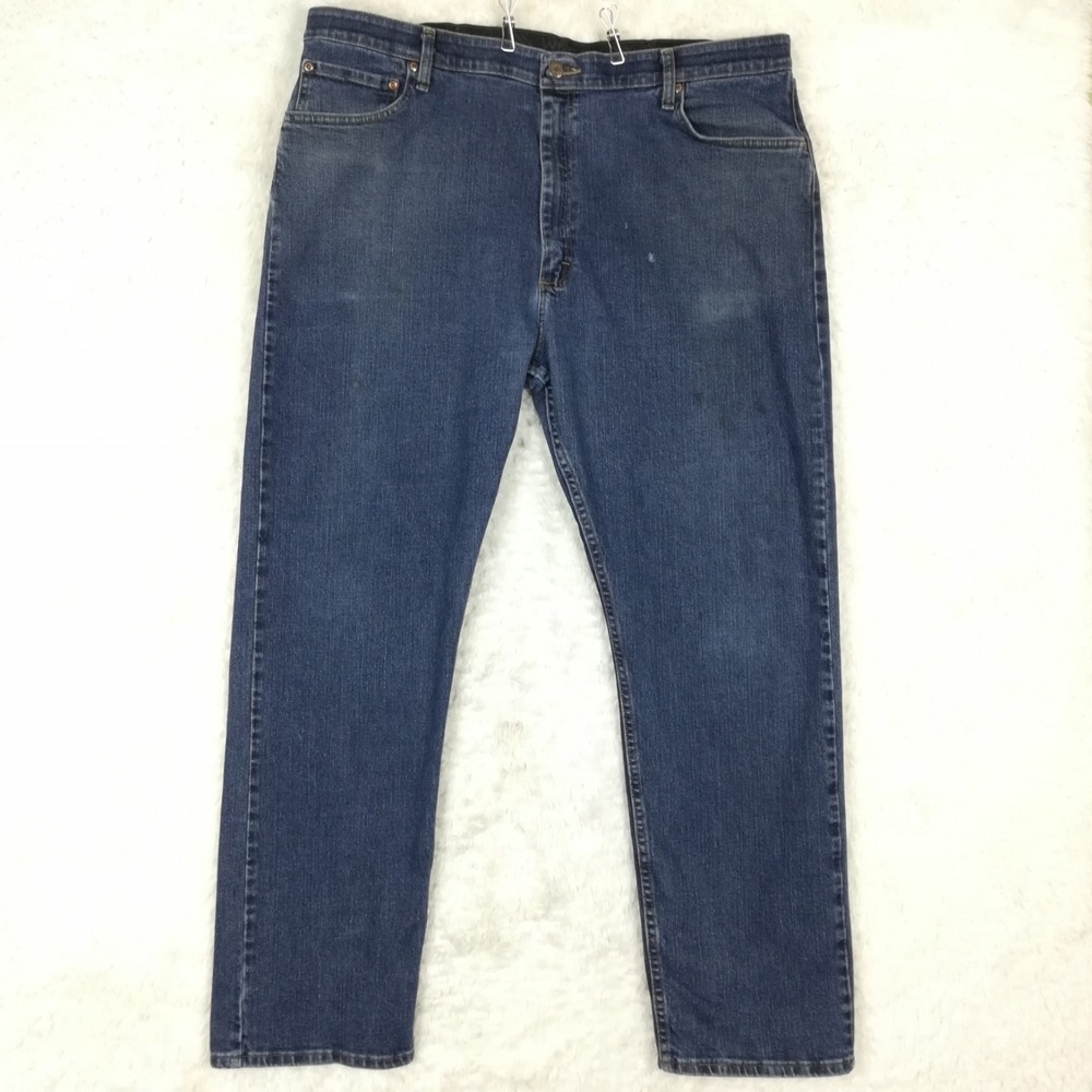 Wrangler Mens Jeans Regular Fit Straight Leg Blue Denim Comfort Flex Waist 42x32